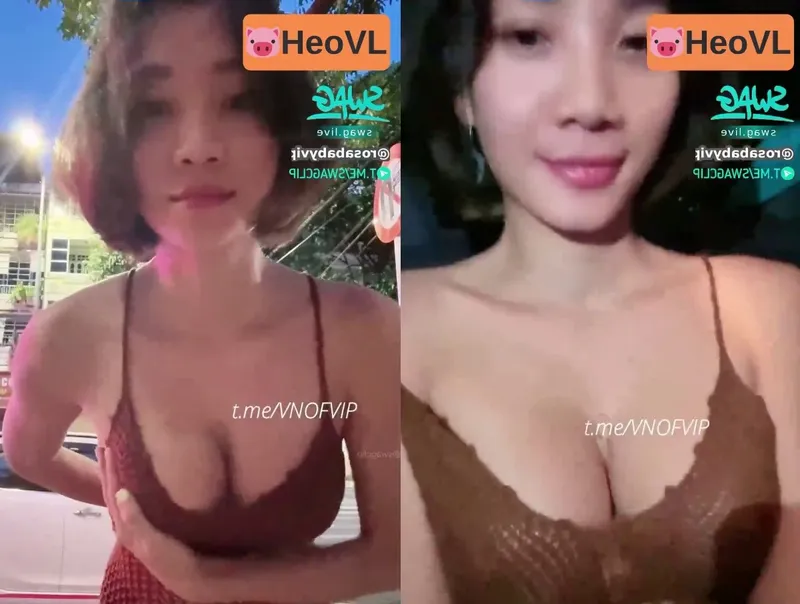 Em rosababy vú bự chụp hình, thay đồ ngoài phố